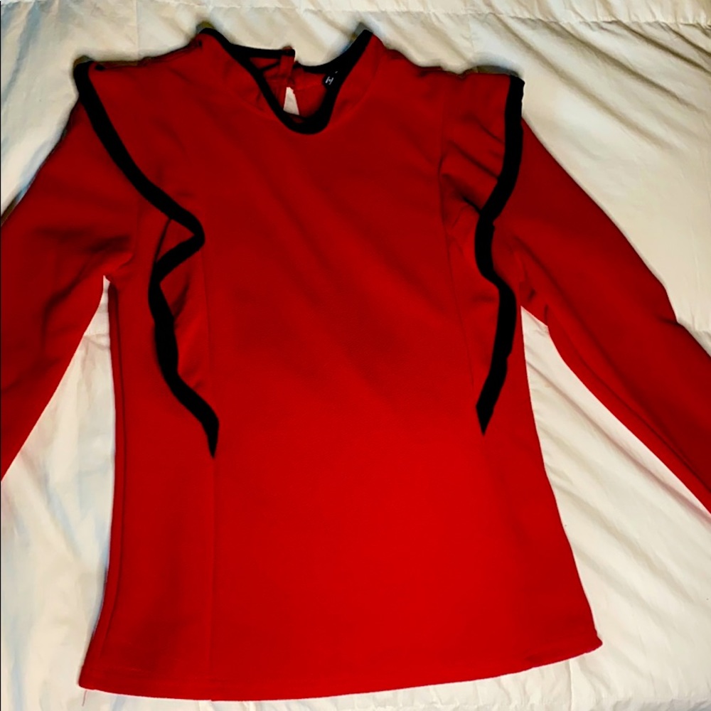 Long sleeve red blouse